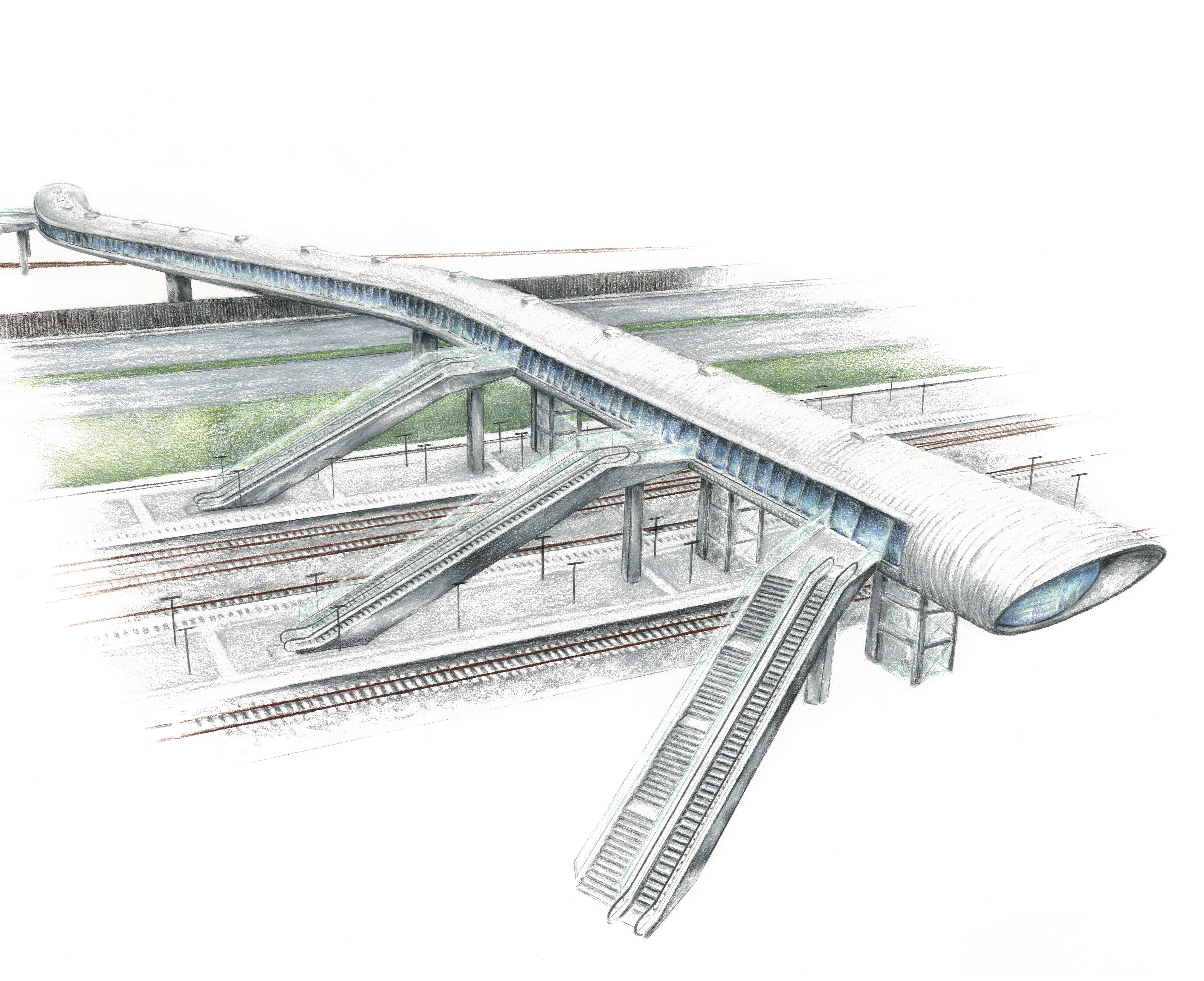 Tegning af Køge Nord Station