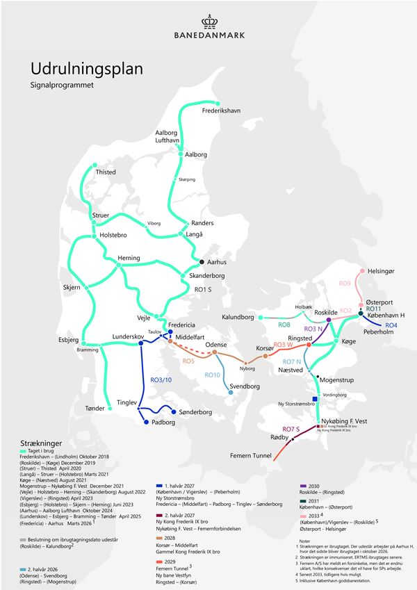 Udrulning af det nye signalsystem på fjernbanen (ERTMS) maj 2025
