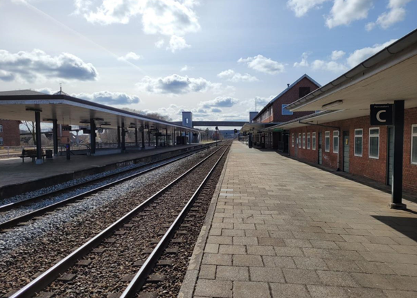 Langå station set fra den ene perron