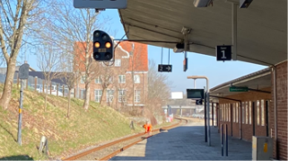 Billede af spor ved Langå Station