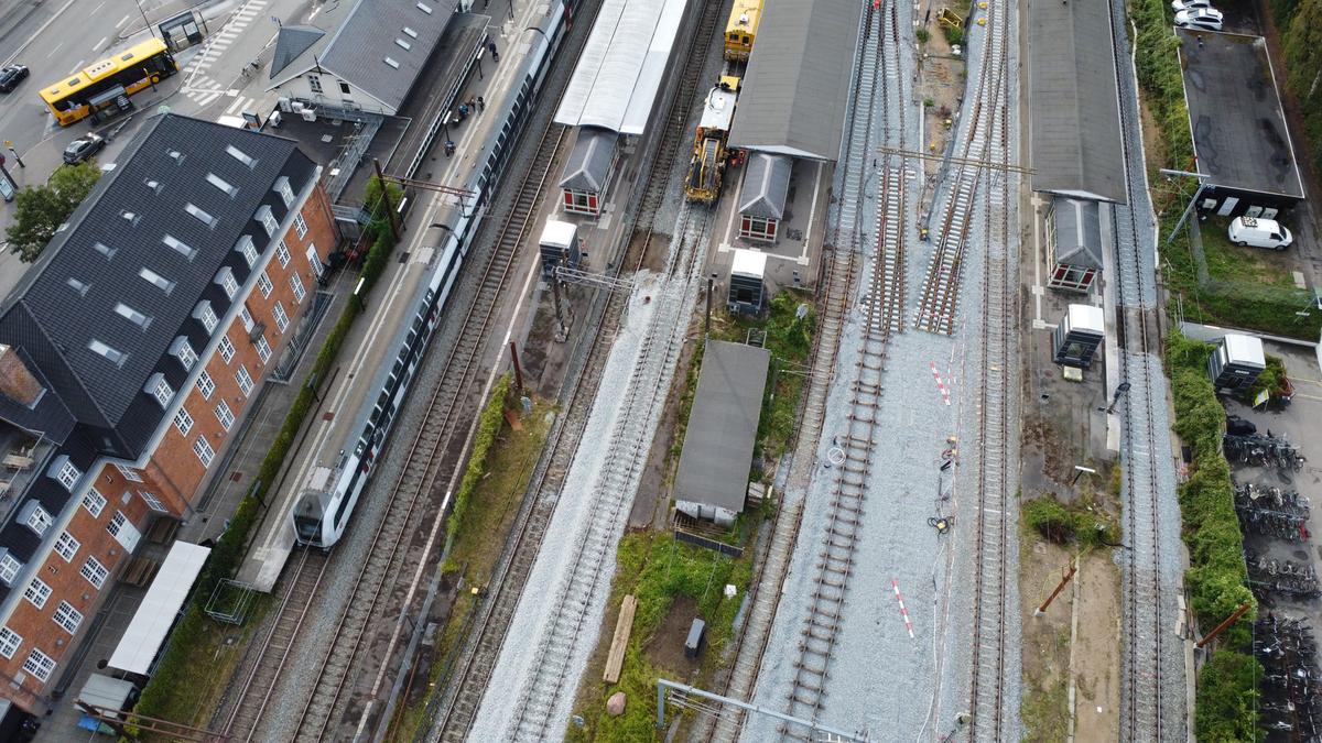 Hellerup Station set fra luften