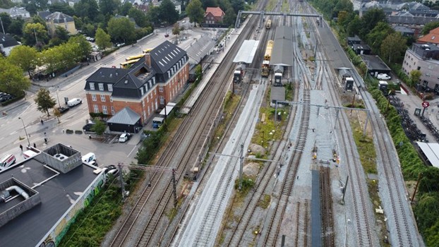 Hellerup Station set oppefra